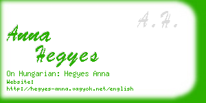 anna hegyes business card